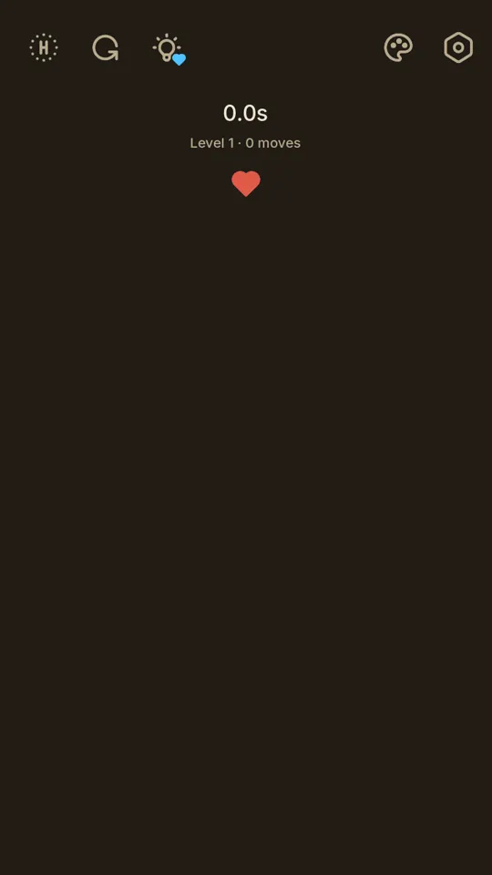 Level 1 board, a simple puzzle introducing arrow movement